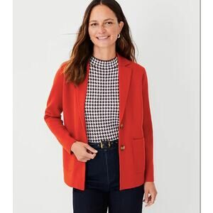 Ann Taylor Women's Red Sweater Blazer Size XL - New with tags